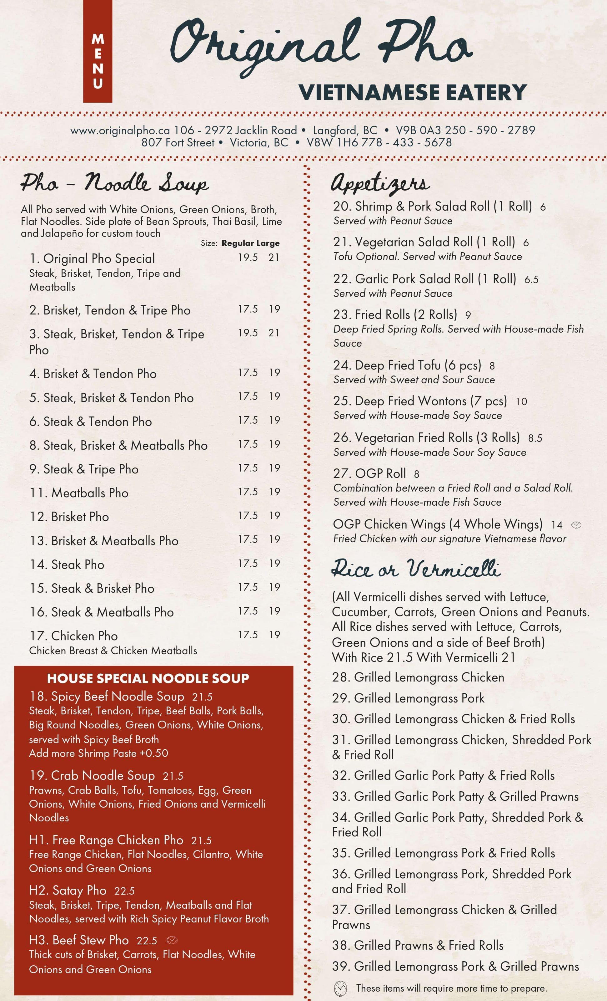 Front Menu